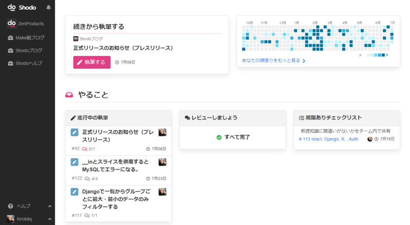 やることが一覧されるので作業漏れがありません